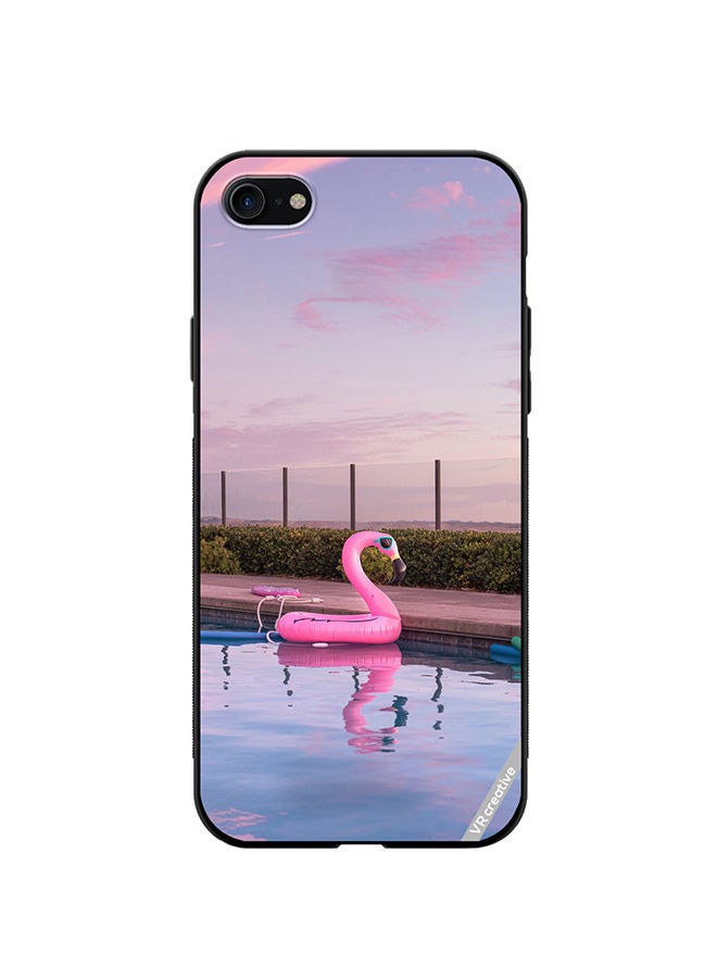 VR CREATIVE Protective Case Cover For Apple iPhone SE (2022) Flamingo Tube Design Multicolour - Image 1