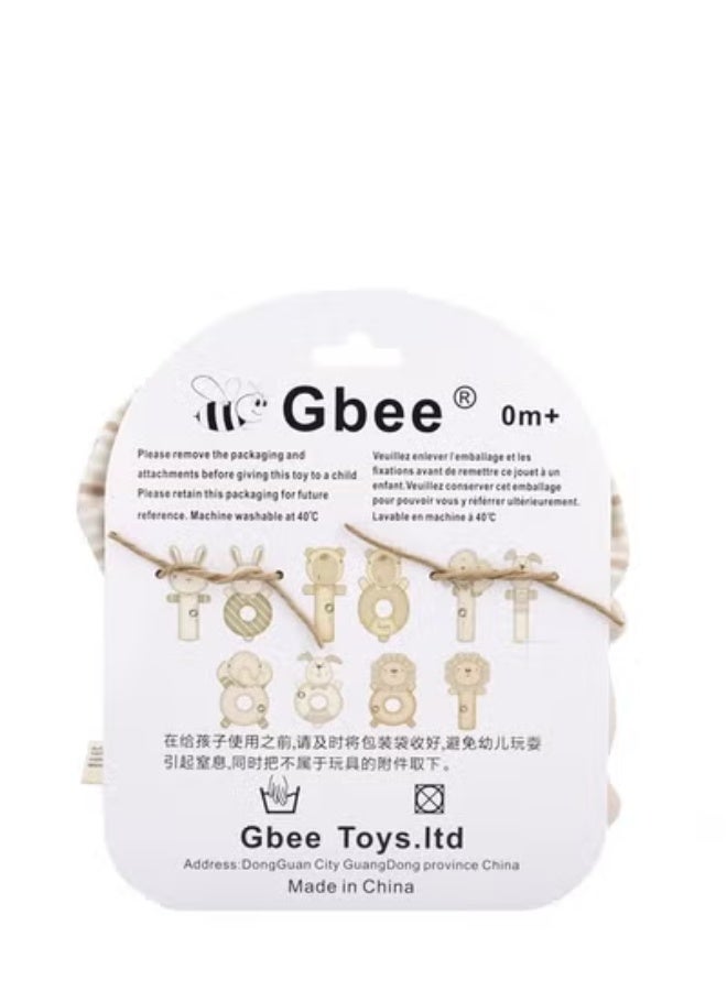 جبيه طقم ألعاب خشخيشات من القطن العضوي مصنوع من مواد عالية الجودة للأطفال، ألعاب تعليمية للأطفال الرضع - Image 3