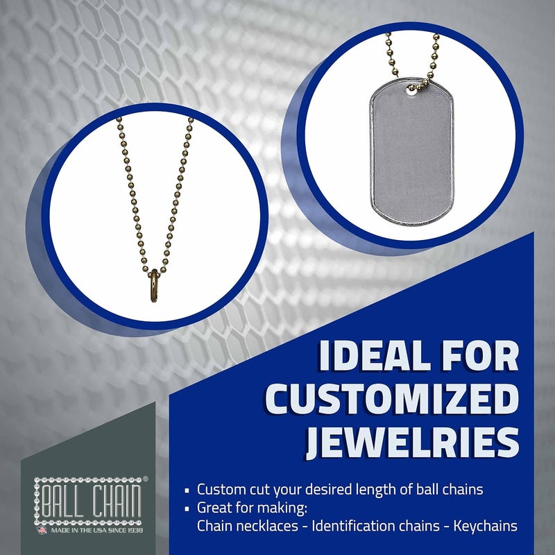 BALL CHAIN Number 6 Medieval Brass - 10 Foot Long Bead Chain - 3.2 mm in Diameter - 10 Matching Connectors - Ceiling Fan - Image 5