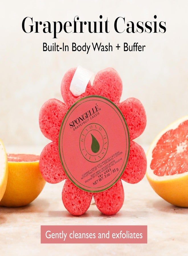 SPONGELLÉ Spongelle Grapefruit Cassis Wild Flower Loofah Body Scrubber | Bath & Shower Loofah for Women | Body Scrubber Exfoliator with Body Wash Infused Sponge | 14+ uses | Zesty Grapefruit, Cassis & Vanilla - Image 2