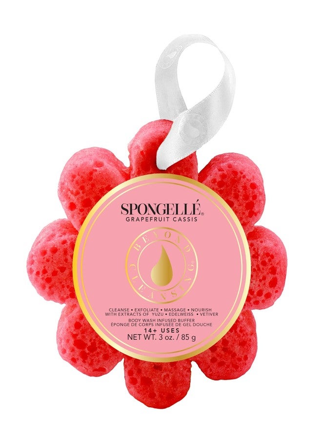 SPONGELLÉ Spongelle Grapefruit Cassis Wild Flower Loofah Body Scrubber | Bath & Shower Loofah for Women | Body Scrubber Exfoliator with Body Wash Infused Sponge | 14+ uses | Zesty Grapefruit, Cassis & Vanilla - Image 1