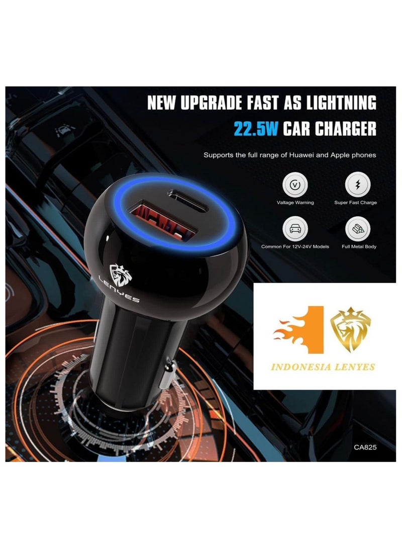 لينيس شاحن سيارة Lenyes USB+Type-C سريع الشحن PD 52.5 واط - Image 2