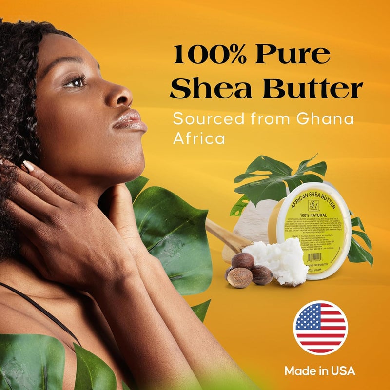RA COSMETICS زبدة الشيا الأفريقية 100% الطبيعية من RA Cosmetics - 8 أونصات زبدة مرطبة للجسم - Image 5