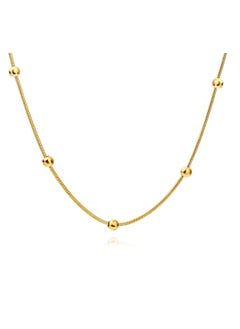 KAAF CREATIONS Kaaf Creations 18K gold plated Stainless steel necklace for women and girls, Intensity,waterproof, Necklace length: 44 cm,hypoallergenic, long lasting and does not tarnish.  - Image 1