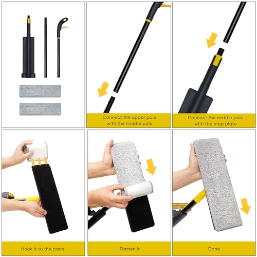 MinuteToCleanIt Flat Mop for Floor Cleaning with Built in Spray | Floor Cleaner Magic Mop for Glass, Wall, Tile and Home | Wet & Dry Use | 360° Rotation (Refill Pack of - 6) - Image 3