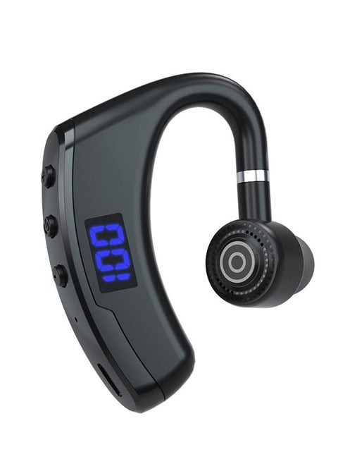Ultralight Wireless Bluetooth Headset Hanging Ear-Type, LED Extra Long Standby,  Rotatable Waterproof and Sweat-Proof Bluetooth Earpiece with Noise Canceling Compatible with iPhone and Android Black