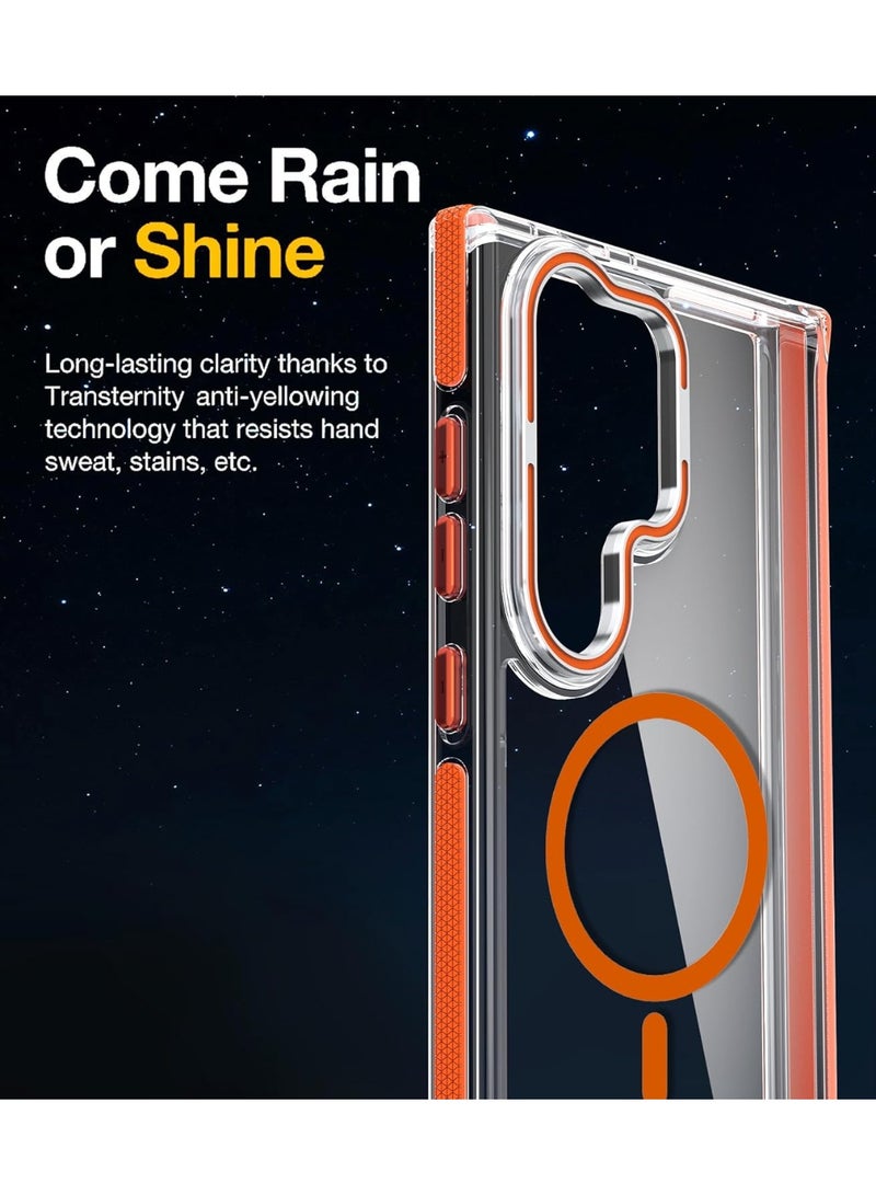 Raxoom Stronger Magnetic Clear Case for Samsung Galaxy S25 ultra Anti-Fall Wireless Charge Colorful Frame Acrylic Cover,Gray,for Galaxy S25 Ultra - Image 2