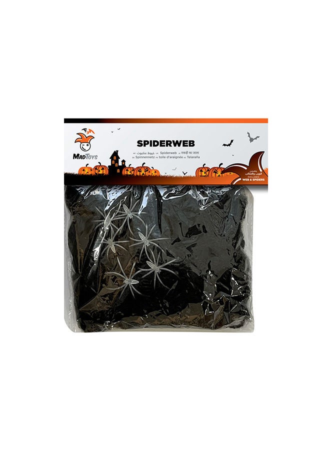 MAD TOYS Black Spider Web with White Tiny Spiders Halloween Decoration  - Image 4