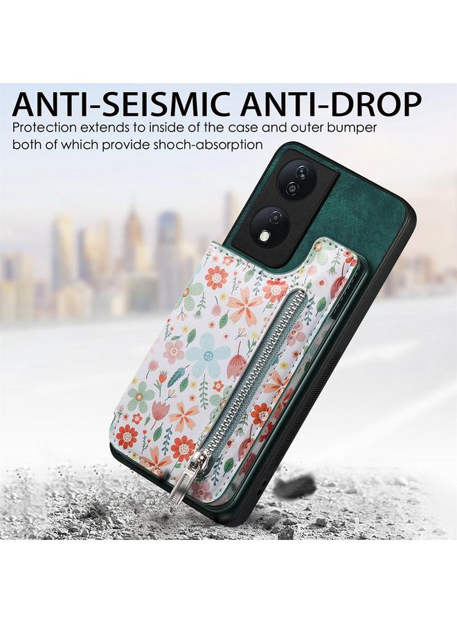 اس-توب جراب خلفي لهاتف Honor X8a بتصميم كلاسيكي مع سحاب ومحفظة - Image 3