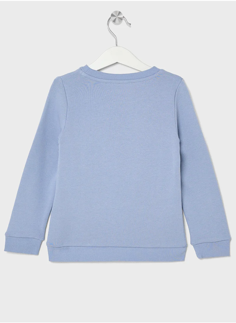 جس Kids Long Sleeve Fleece Core T-Shirt