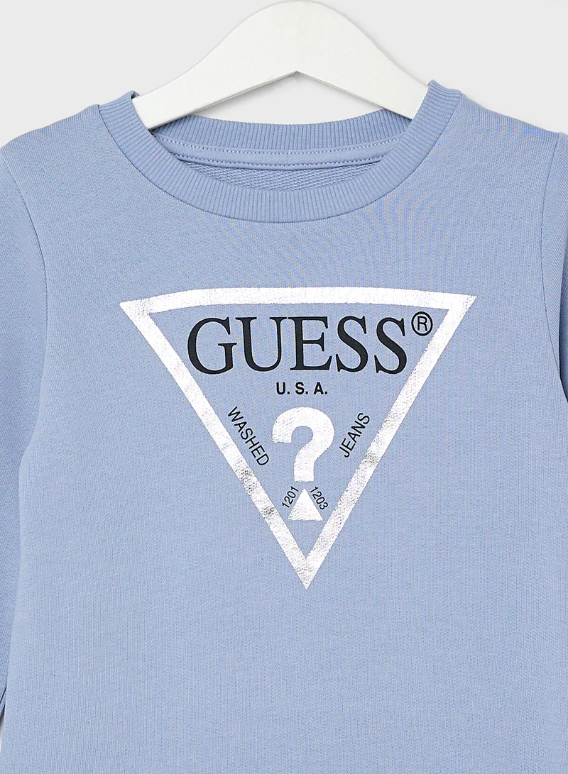 GUESS Kids Long Sleeve Fleece Core T-Shirt