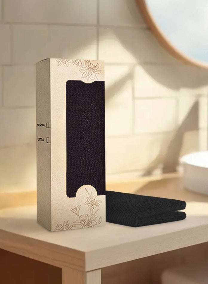 Dark Black EXFOLIATING TOWEL Loofah shower for Bath color may be vary - Image 1