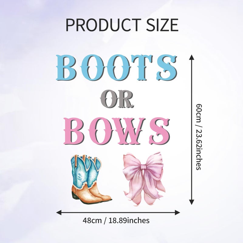 Dvehdbay Boots or Bows Gender Reveal Decorations - Gender Reveal Stickers Boy or Girl, Boots or Bows Decal Sign for Balloons Arch Backdrop, Cowgirl Party Decorations, Bow Stickers for Wall (Not Balloon Arch) - Image 3