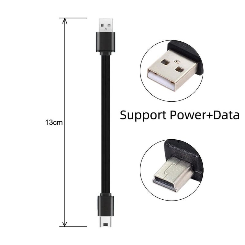 NFHK 13cm USB 2.0 Type-A Male to Mini 5Pin USB Male Male Data Flat Slim FPC Cable for FPV & Disk & Phone - Image 5
