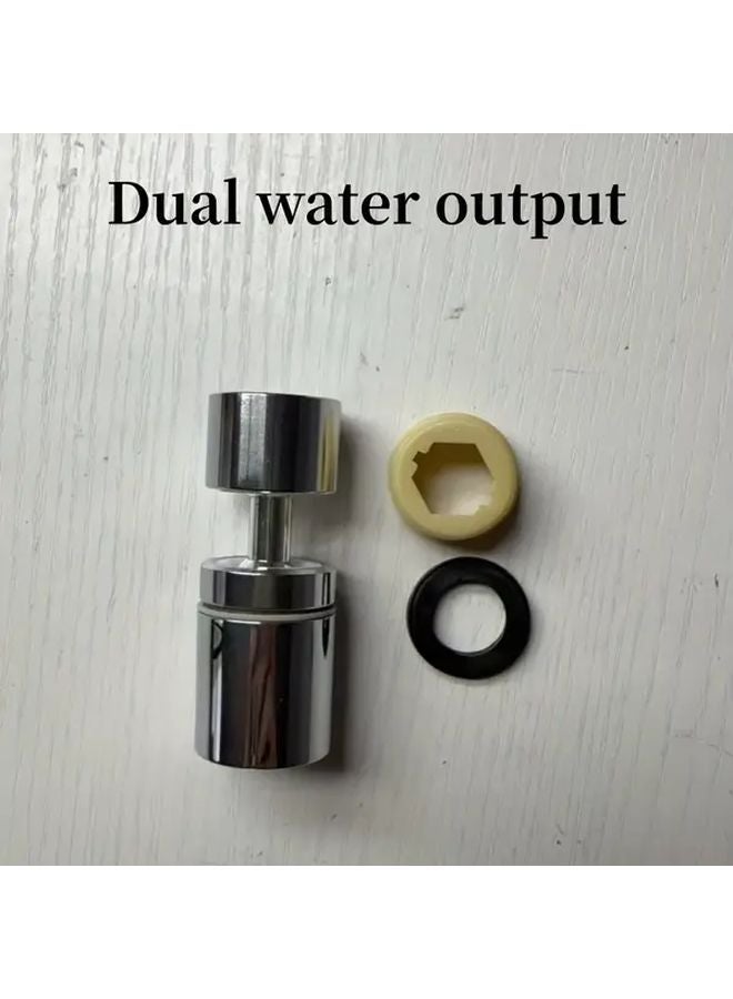 Dual Flow Rotating Splash Proof Faucet Extender Glossy Finish Easy Install Water Saving - Image 1