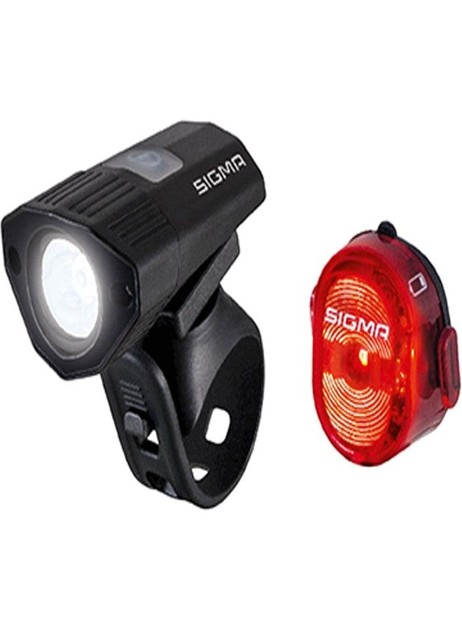 SIGMA Buster 100 Head Light w/ Nugget II Flash Taillight, for Night Rides, Races | Buster 100 w/ 120 Lumen Output, 35 m Range & Six Light Modes | Nugget II Flash w/ 400 m Range & Three Light Modes - Image 1