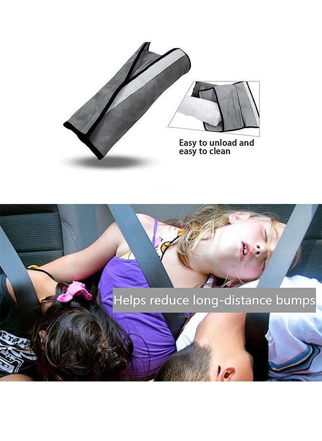 Digipace Car Seat Belt Pillow Soft Car Headrest Neck Support Headrest Seat Belt Pillow Cover Suitable for Children Babies Adults Gray  - Image 3