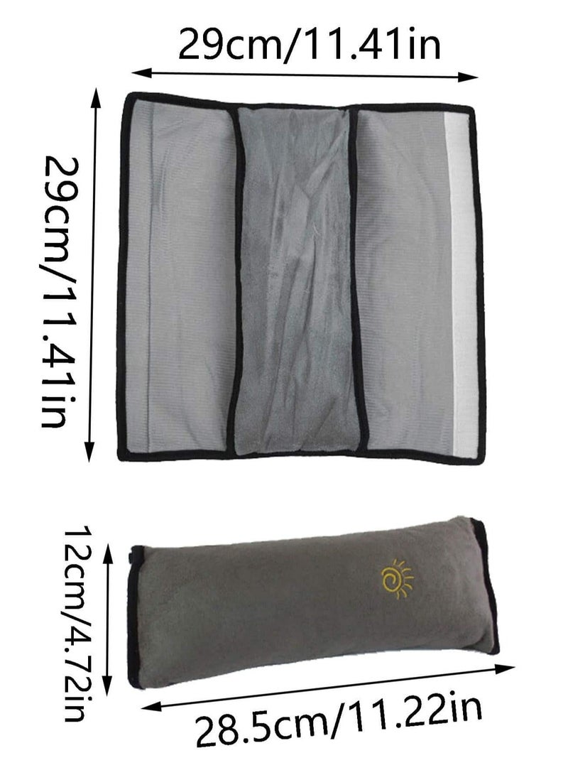 Car Seat Belt Pillow Soft Car Headrest Neck Support Headrest Seat Belt Pillow Cover Suitable for Children Babies Adults Gray - Image 5