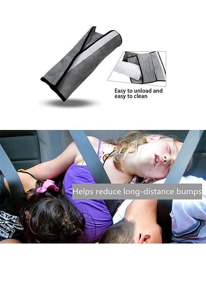 Car Seat Belt Pillow Soft Car Headrest Neck Support Headrest Seat Belt Pillow Cover Suitable for Children Babies Adults Gray - Image 2