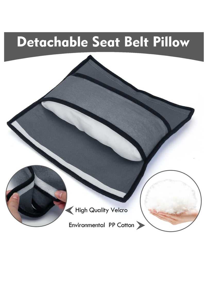 Car Seat Belt Pillow Soft Car Headrest Neck Support Headrest Seat Belt Pillow Cover Suitable for Children Babies Adults Gray - Image 4
