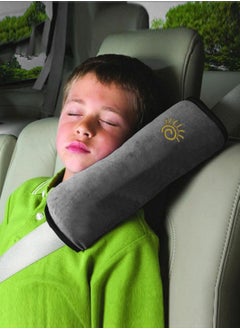 Digipace Car Seat Belt Pillow Soft Car Headrest Neck Support Headrest Seat Belt Pillow Cover Suitable for Children Babies Adults Gray  - Image 2