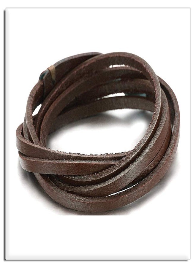 Xusamss Punk Rock Metal Easy Hook Wristband Leather Cuff Bracelet,7.5" wrist - Image 4