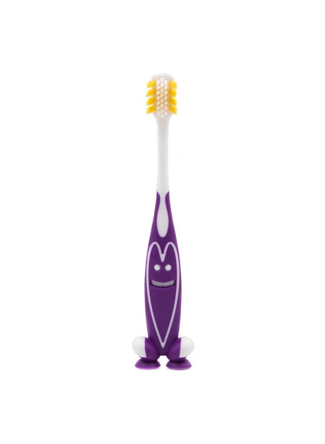 Ooak Kids Toothbrush, Tapered V++Max Bristles, Happy Face 2 Pack - Purple - Image 2