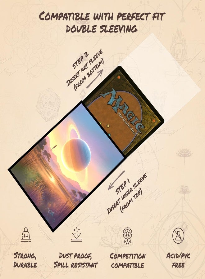 Paramint Planet White MTG Card Sleeves (Smooth) - 104 Count Standard Size TCG Sleeves - Compatible with Magic The Gathering - Double Sleeving - Original Art Design, Premium Protection - Image 5
