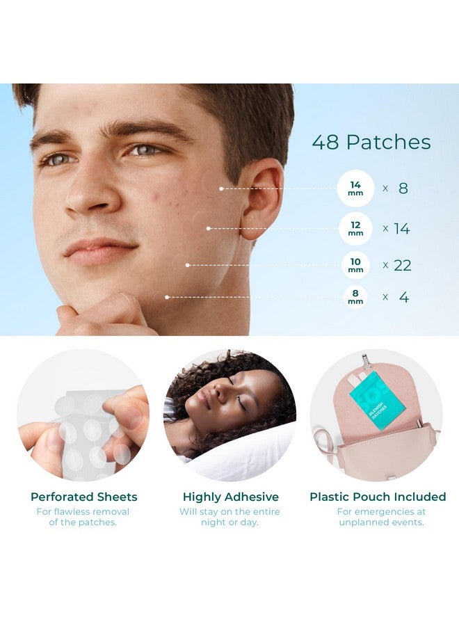 Cleof Hydrocolloid Pimple Patches (Made in Korea) FSA/HSA Eligible, Vegan, Hypoallergenic, Cruelty-Free | Acne Stickers, Overnight Treatment - for Zits, Spots, Pimples, Whiteheads (46 Count, Mixed Sizes) - Image 5