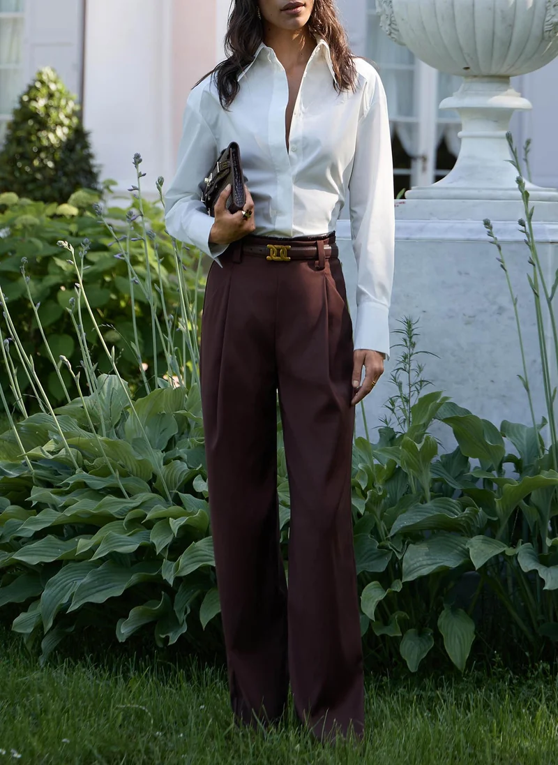 Lichi Flared suiting trousers with waist pleats