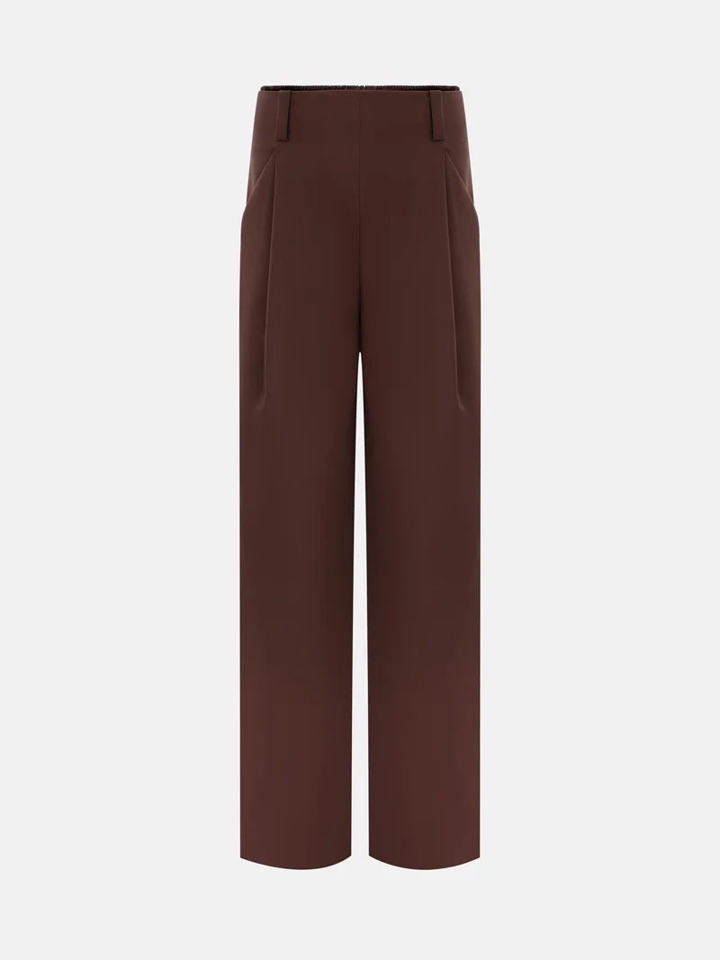 ليتشي بنطلون بدلة واسع مع طيات على الخصر