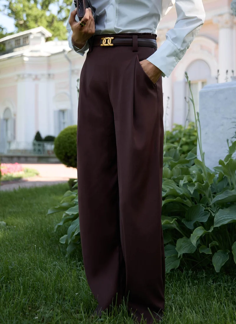 Lichi  Flared suiting trousers with waist pleats for Women | Best Price UAE