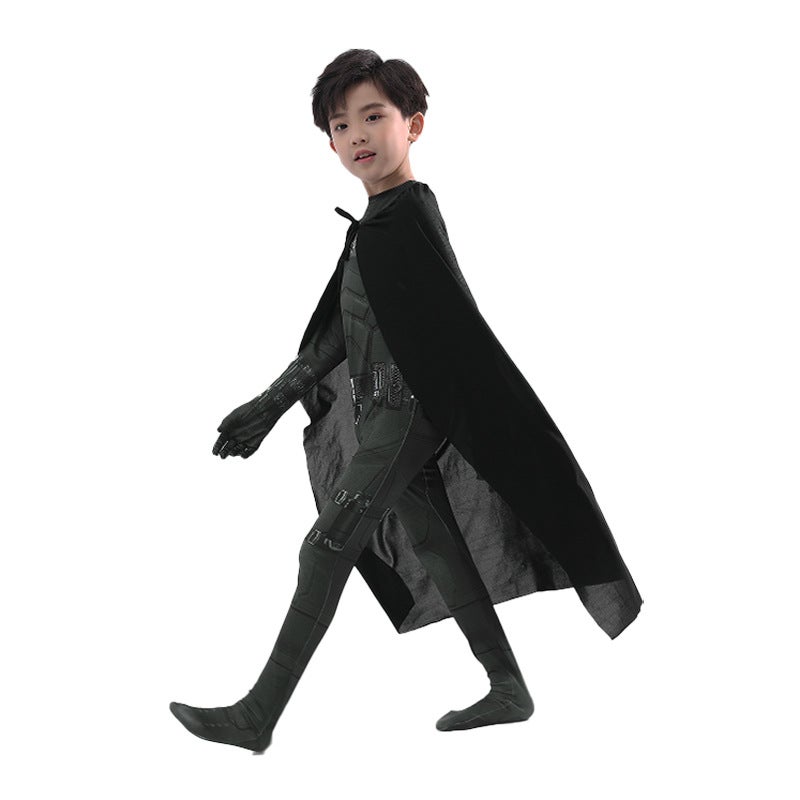 Halloween Kids Cosplay Muscle Batman Superman Jumpsuit Costume