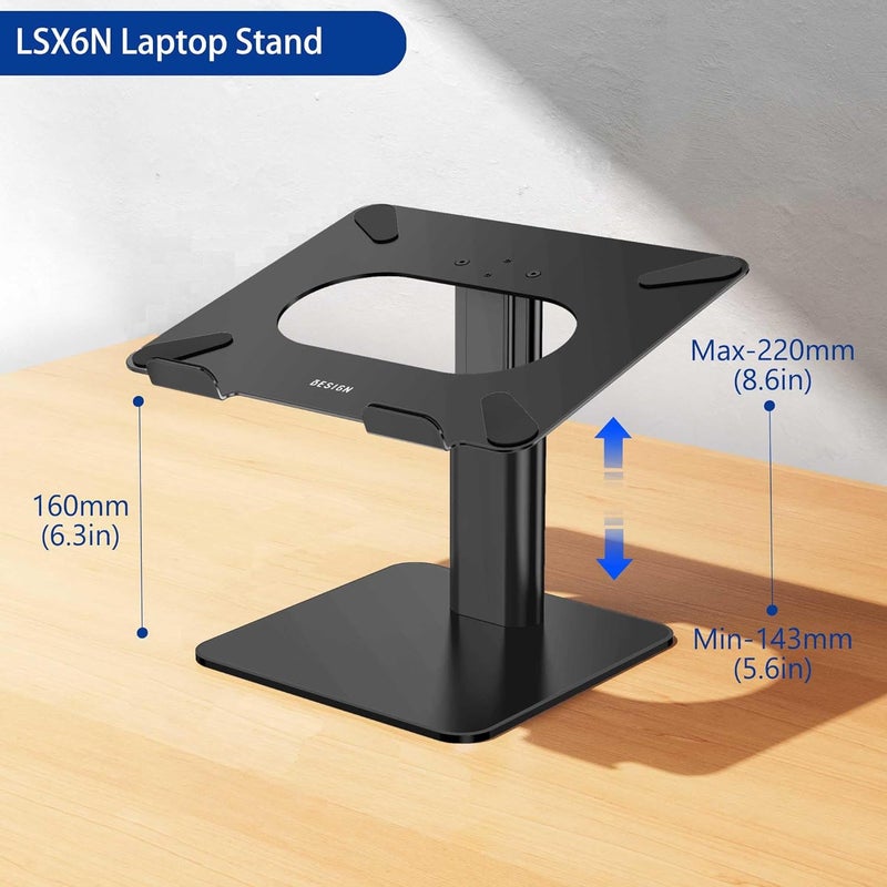 LSX6N Adjustable Ergonomic Laptop Stand for 10-15.6" Laptops (Black) - Image 4