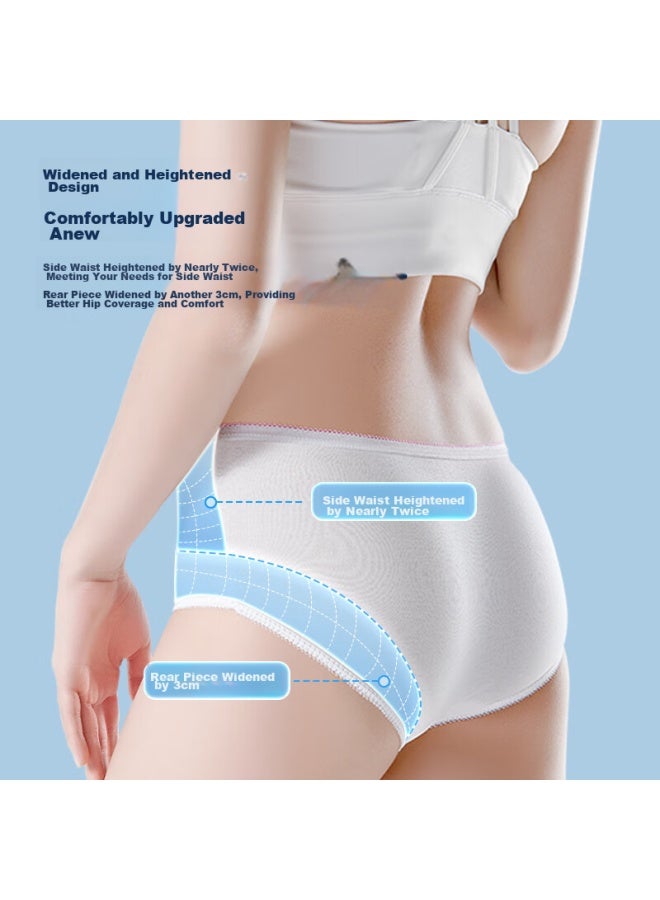 Free Go Freego Pure Cotton Disposable Underwear For Women, All-cotton, No-wash, Individually Wrapped, For Pregnant Women, Menstrual Period, Travel, Business Trip, White, Size L, 30 Pieces - Image 3