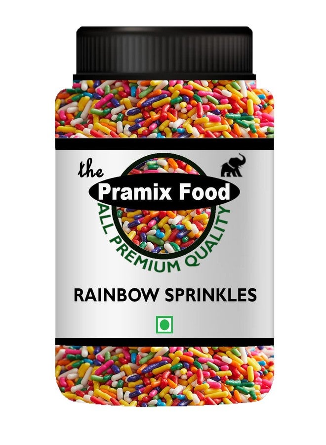 Pramix Rainbow Sprinkles, Sprinkles for Cake Decoration, Ice Cream (Multi Sprinkles) - 400g - Image 1