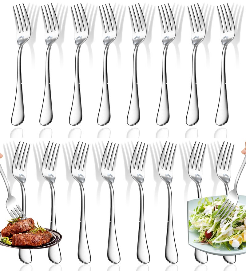 12 Pcs Dinner Forks Top Food Grade Stainless Steel Silverware Set 71 inch Flatware Table Forks Use for Home Kitchen Restaurant Mirror Polished Dishwasher Safe