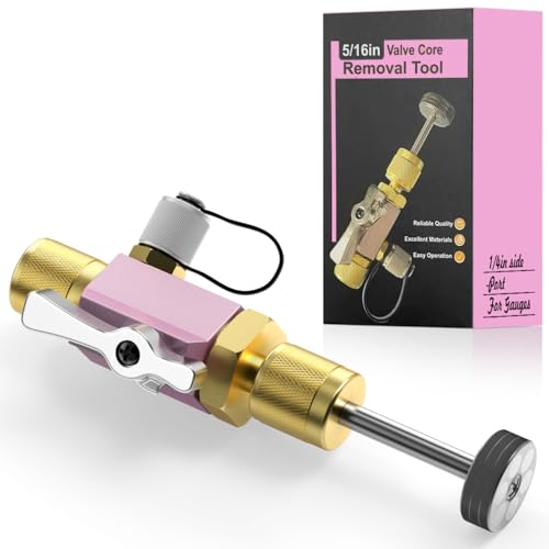 YUNPLE Valve Core Removal Tool for HVAC – Mega-Flow Vacuum Rated, 5/16" System Connection for Home AC Appliance, Compatible with R22 R410A R134a, Essential HVAC Tools - Image 1