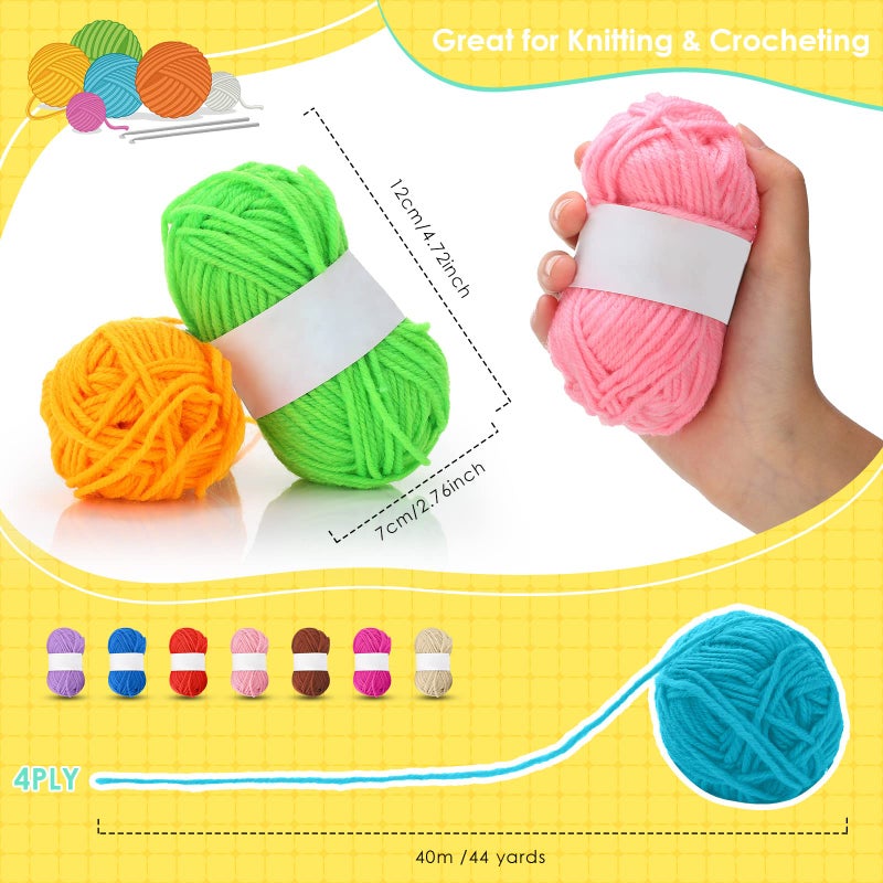 Nuogo 300 Rolls Yarn Bulk for Crocheting Assorted Colors Yarn Skeins 43.73 Yards Each Rolls Knitting Acrylic Mini Soft Bundle for Small Projects Crocheters Beginners and Adults (Multi Colors) - Image 3