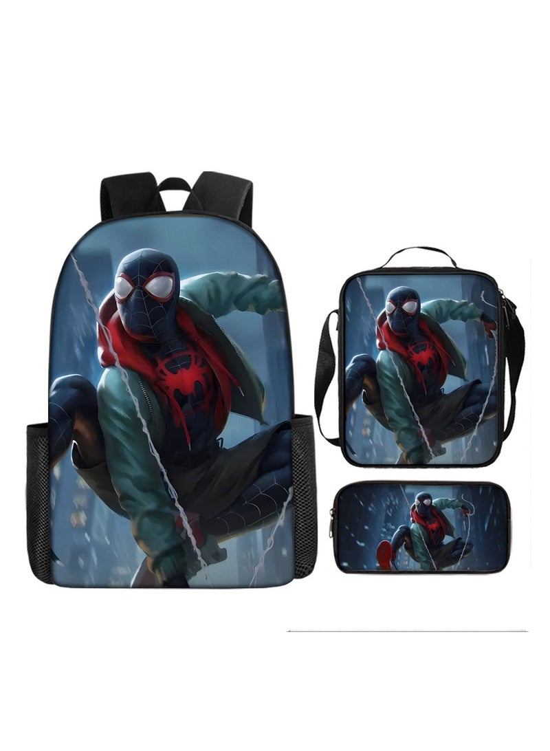 Backpacker حقيبة ظهر مدرسية للأطفال بطباعة رقمية من الرسوم المتحركة Spider-Man مقاس 29*16*42 سم + حقيبة كتف مقاس 19*6*23 سم + حافظة أقلام مقاس 24*7*11 سم مجموعة من ثلاث قطع - Image 1