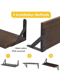Arabest Floating Shelves, Dark Carbonized Black, 4 Sets of Wall Mounted Shelf for Bathroom Decor, Floating Book Shelves for Wall, Bedroom, Living Room or Kitchen  - Image 2