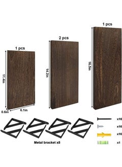 Arabest Floating Shelves, Dark Carbonized Black, 4 Sets of Wall Mounted Shelf for Bathroom Decor, Floating Book Shelves for Wall, Bedroom, Living Room or Kitchen  - Image 3