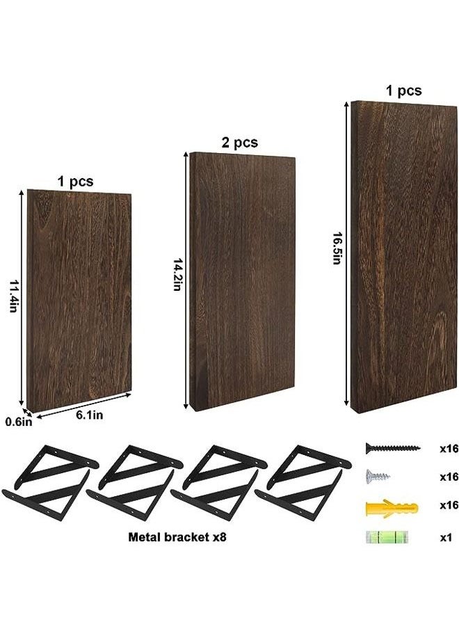 Arabest Floating Shelves, Dark Carbonized Black, 4 Sets of Wall Mounted Shelf for Bathroom Decor, Floating Book Shelves for Wall, Bedroom, Living Room or Kitchen  - Image 3