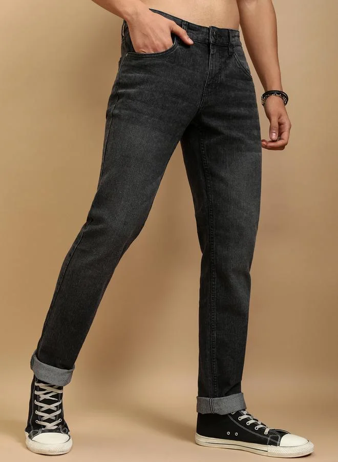 HIGHLANDER HIGHLANDER Mid-Rise Slim Fit Stretchy Faded Jeans