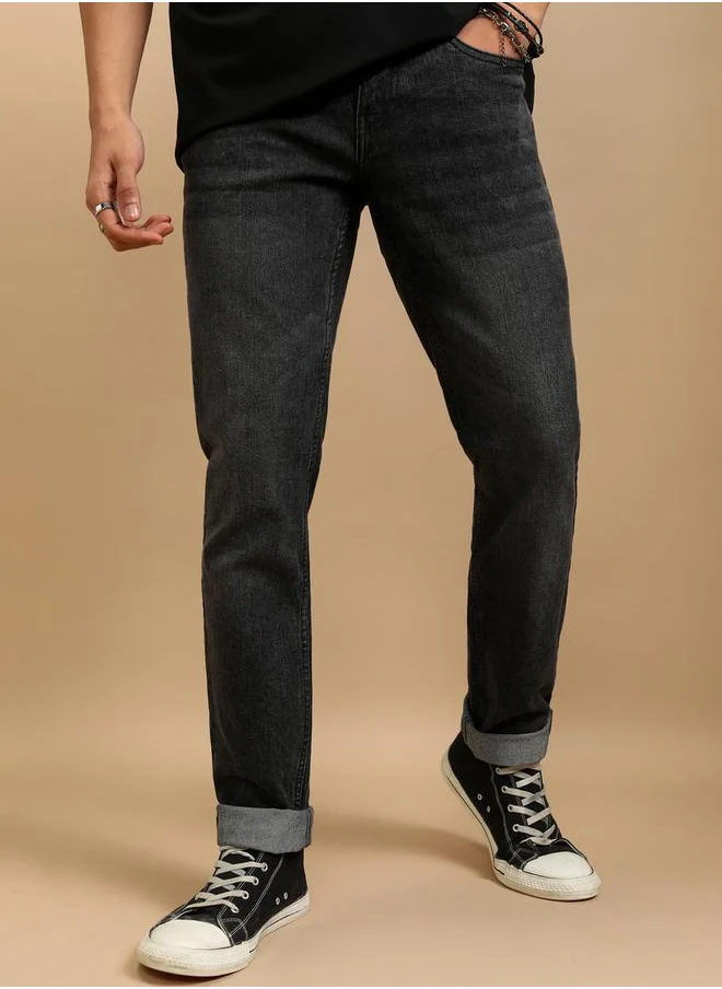 هاي لاندر Mid-Rise Slim Fit Stretchy Faded Jeans