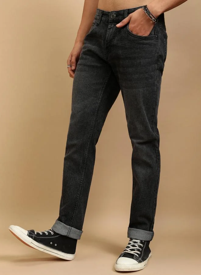 HIGHLANDER HIGHLANDER Mid-Rise Slim Fit Stretchy Faded Jeans