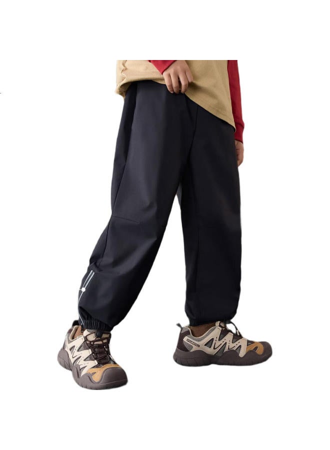 Ask Junior Waterproof Children'S Girls' Pants, Spring Outdoor Sports Joggers, Big Kids' Wear-Resistant Cargo Pants, Black, Size 170 - Image 3