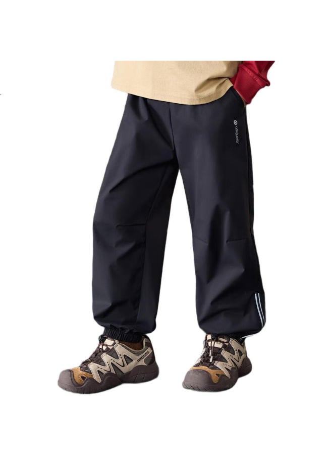 Ask Junior Waterproof Children'S Girls' Pants, Spring Outdoor Sports Joggers, Big Kids' Wear-Resistant Cargo Pants, Black, Size 170 - Image 2