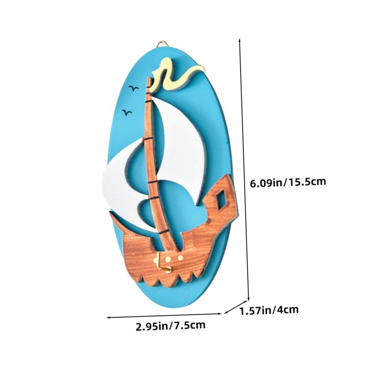 Wall Mounted Decorative Hook Nautical Style Home Storage Entryway Hallway Coat Key Holder - Image 3