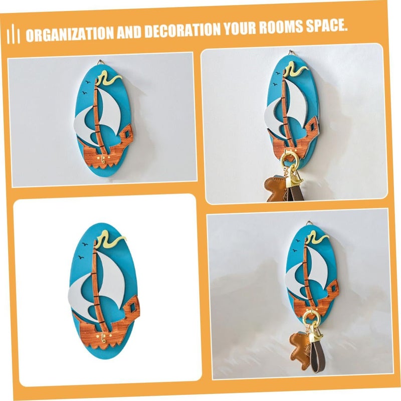 Wall Mounted Decorative Hook Nautical Style Home Storage Entryway Hallway Coat Key Holder - Image 5